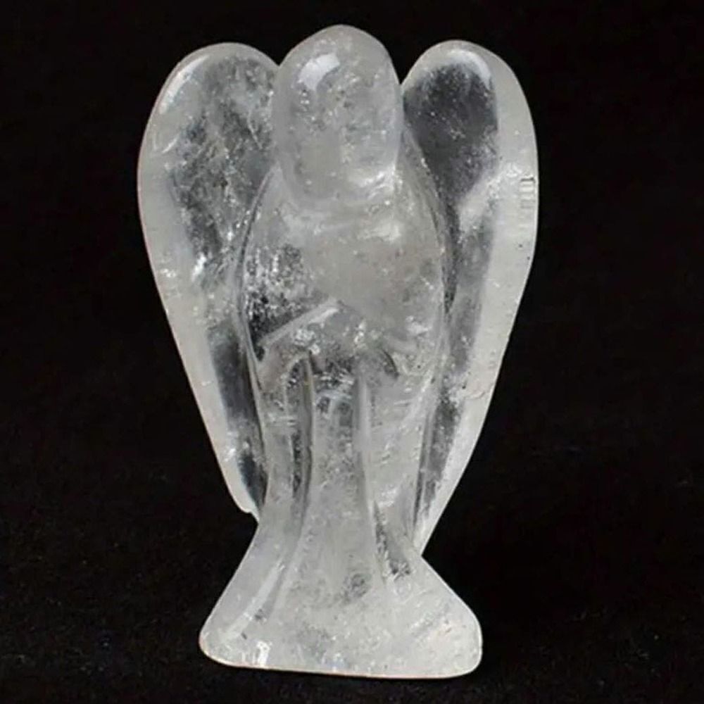 New! Natural Carved Clear Quartz Angel Harmony & Balance Stone